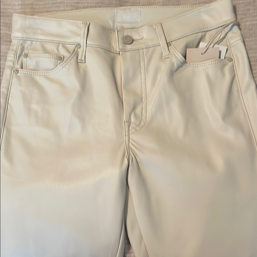 MOTHER Cream Boot Cut Pants
